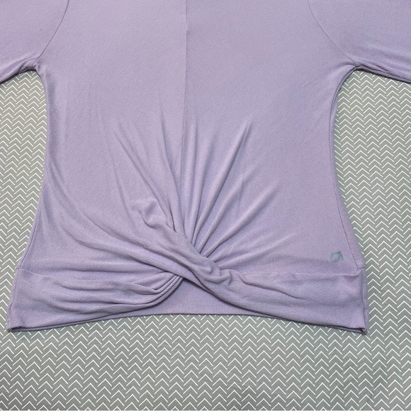 GapFit Lavender Ribbed Long Sleeve Twist Front‎ Active Tee - Picture 4 of 5